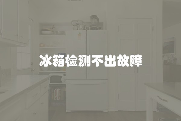 冰箱检测不出故障
