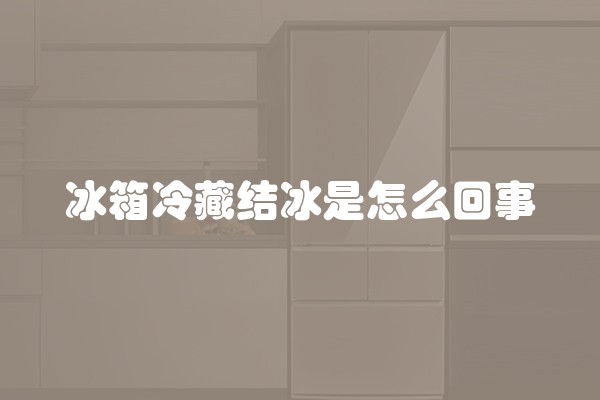 冰箱冷藏结冰是怎么回事