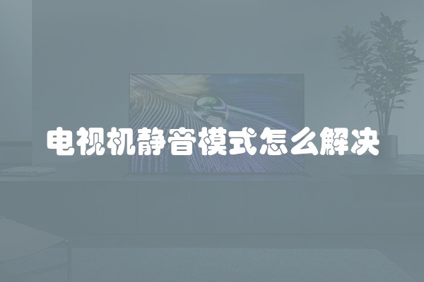 电视机静音模式怎么解决