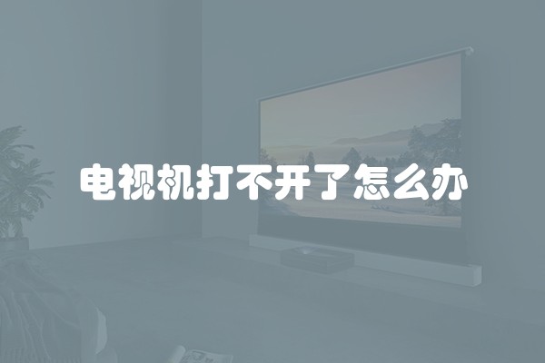 电视机打不开了怎么办