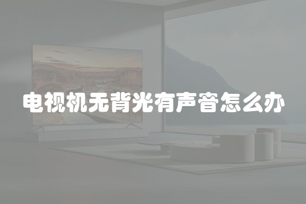 电视机无背光有声音怎么办