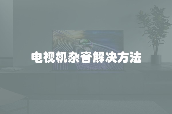 电视机杂音解决方法