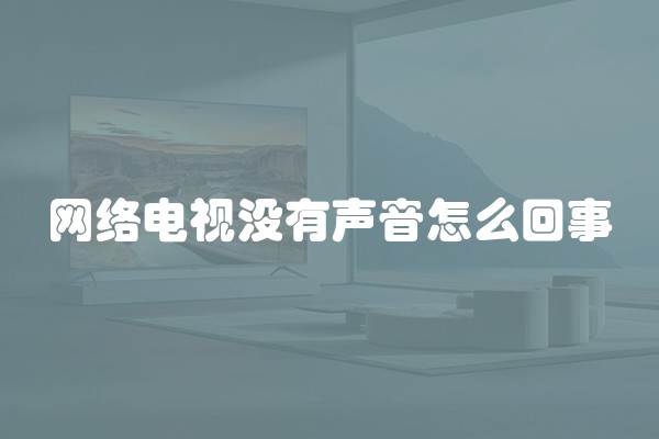 网络电视没有声音怎么回事