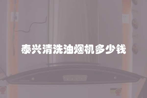 泰兴清洗油烟机多少钱