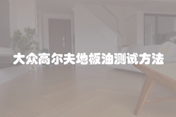大众高尔夫地板油测试方法
