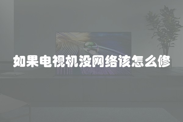 如果电视机没网络该怎么修