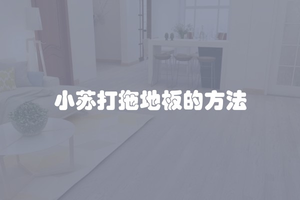 小苏打拖地板的方法