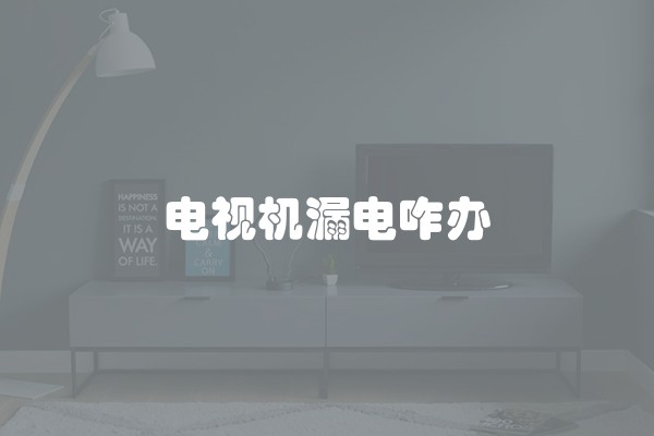 电视机漏电咋办