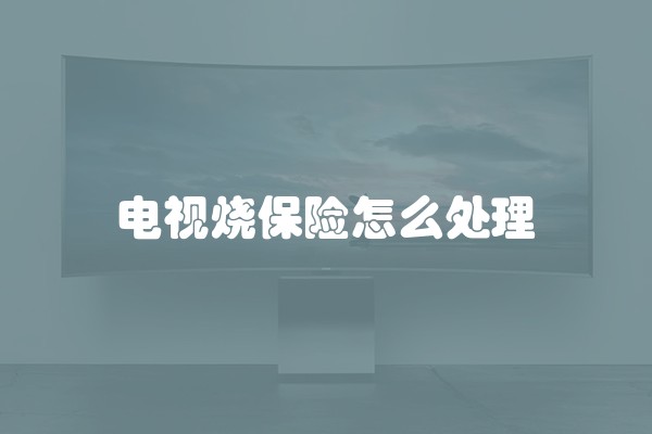 电视烧保险怎么处理