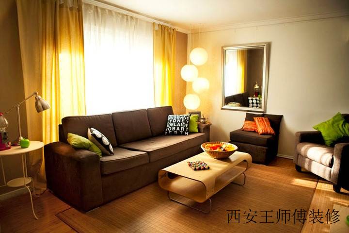 温馨现代客厅窗帘装饰效果图