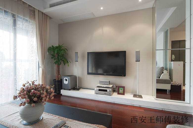 现代背景墙低层电视柜效果图