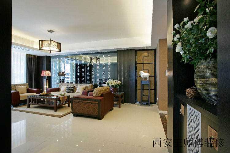古典中式风格客厅石膏吊顶装饰效果图