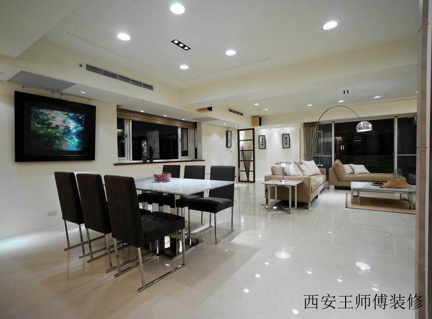时尚现代装饰客餐厅一体效果图