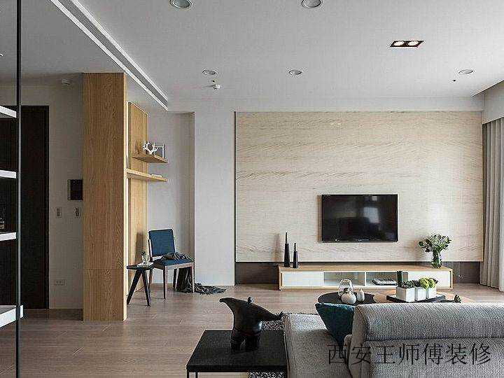 日式简约设计客厅电视背景墙装潢图片