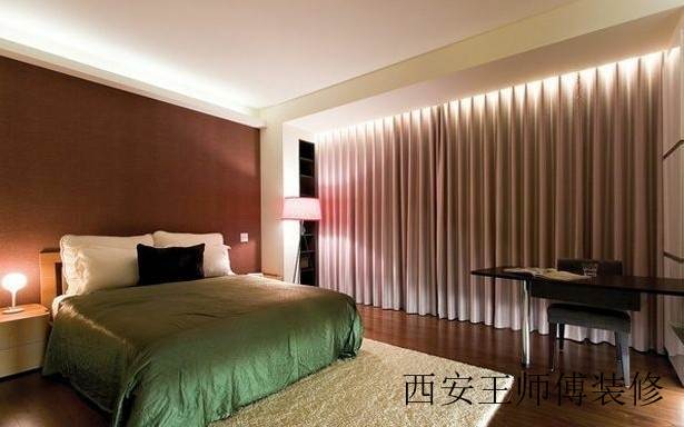 简约现代风卧室窗帘装饰图