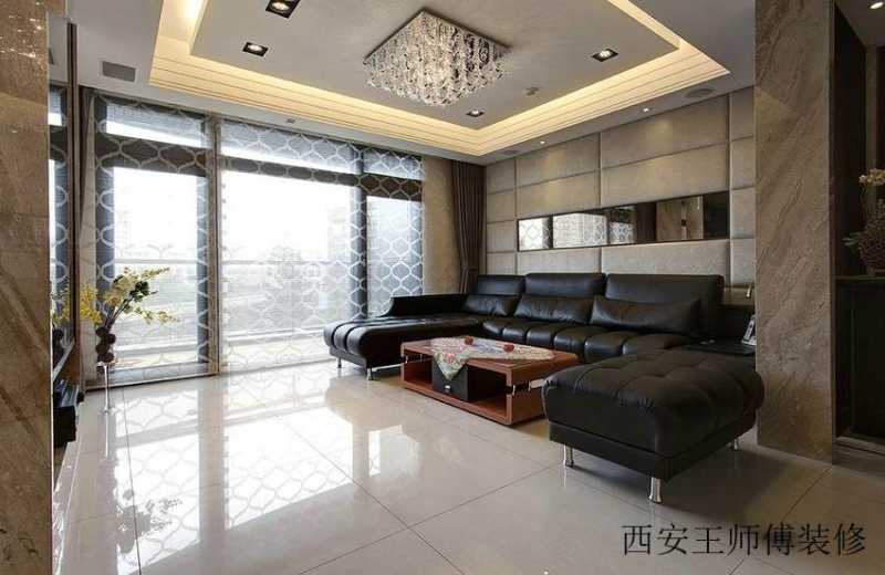 家装客厅简约设计窗帘隔断效果图