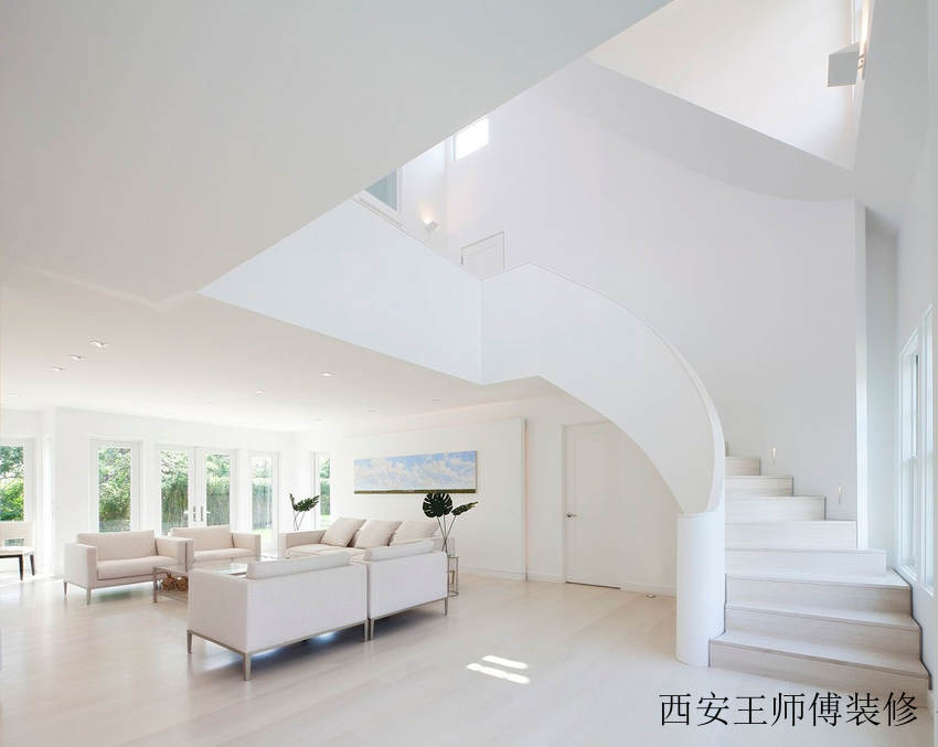 超纯净转角楼梯复式楼效果图