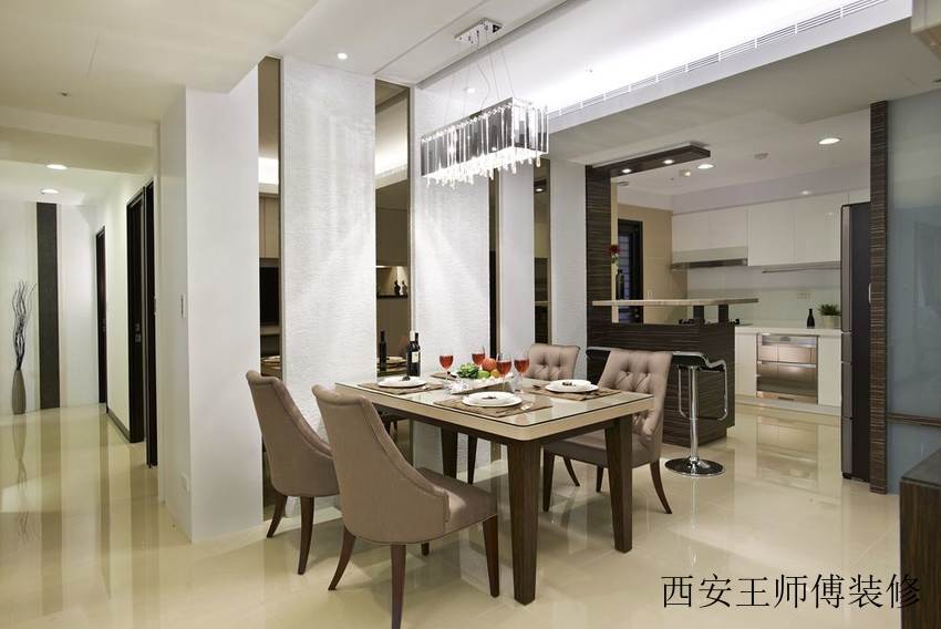 时尚简约餐厅四人桌椅设计