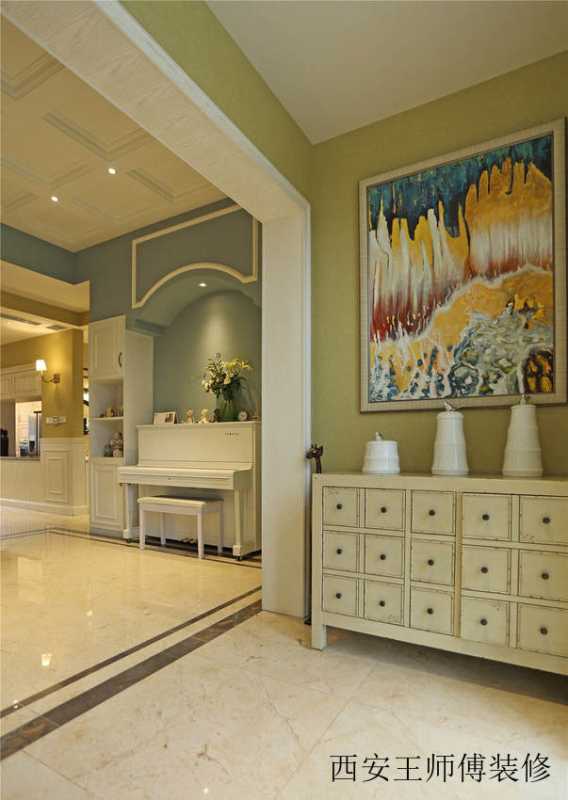 美式设计装修风格别墅室内玄关装修欣赏图