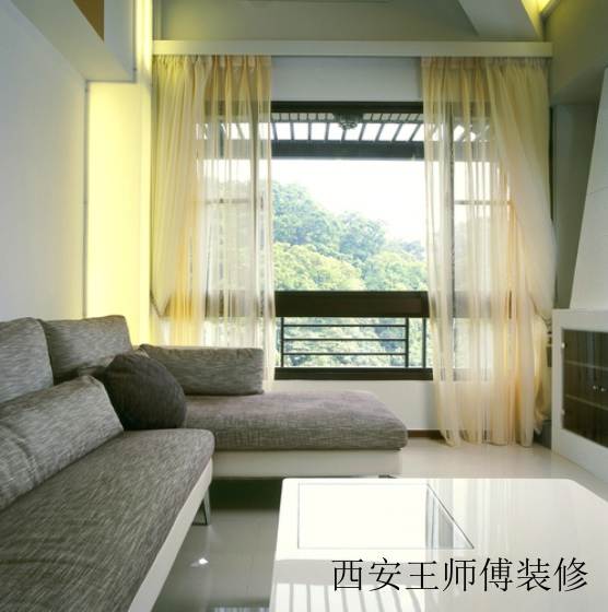 简约风格客厅黄色窗帘效果图片
