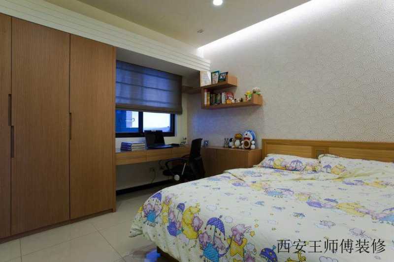 现代自然风儿童房原木家装图