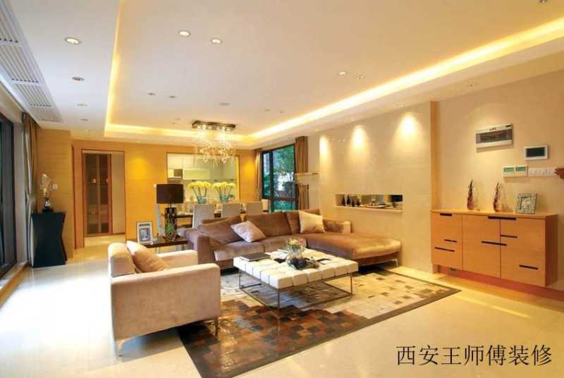 大气豪华现代客餐厅吊顶设计装修效果图