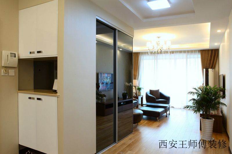 时尚现代风格三居室玄关柜设计装修效果图