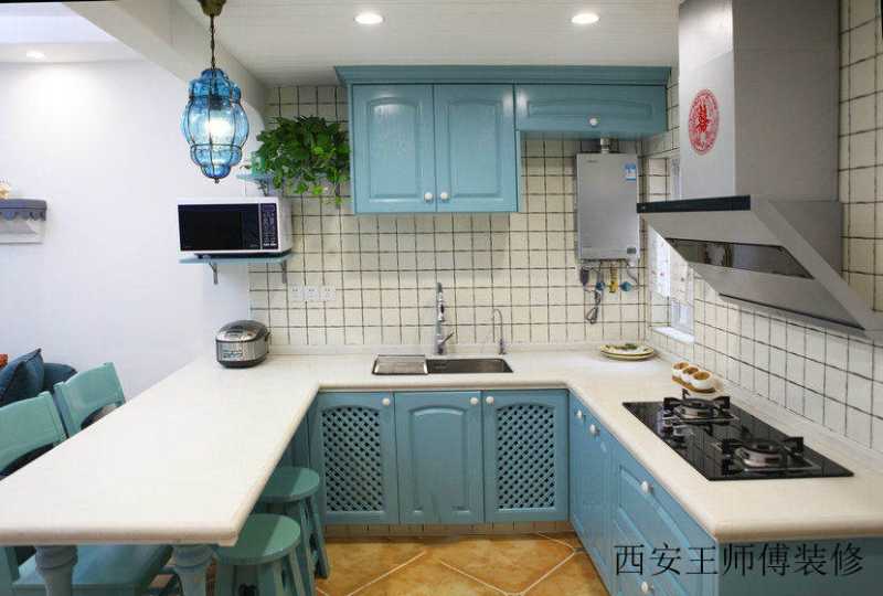 地中海风格 厨房烤漆橱柜装饰图