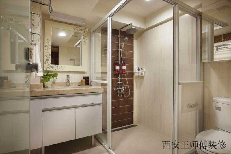 现代潮流设计卫生间隔断装修图