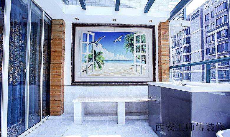 海天一色现代家居阳台装饰画装饰欣赏图