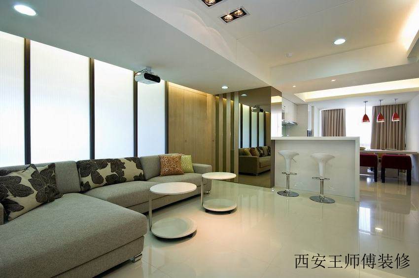 家装现代客餐厅吧台隔断图