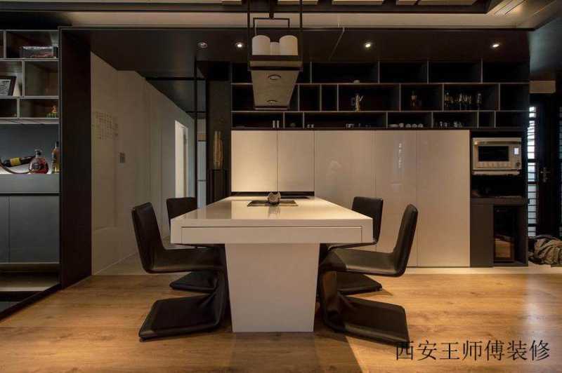 黑白现代家装餐厅效果图