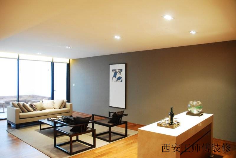 超简中式风格客厅落地窗设计效果图