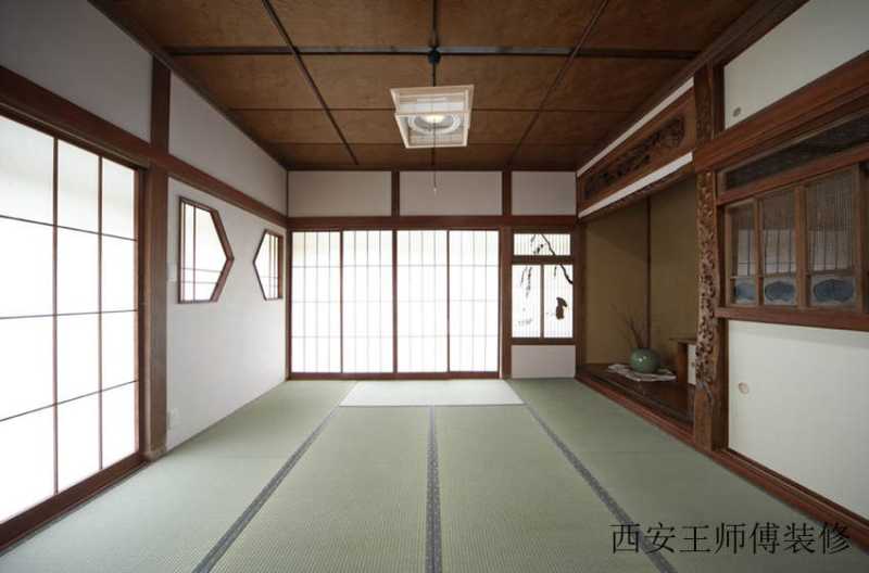 咖啡色淡雅日式和风休闲区设计欣赏图