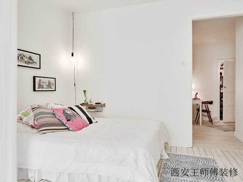 简洁北欧卧室装潢效果图