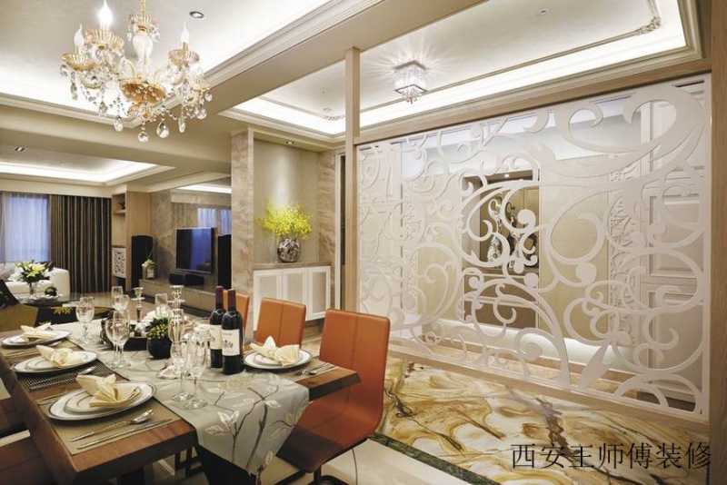 时尚宜家餐厅隔断背景墙设计