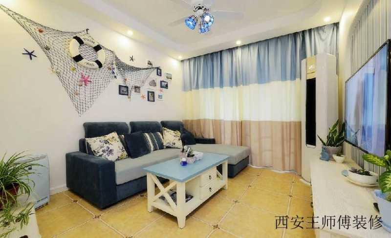 经典地中海客厅窗帘效果图