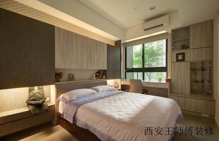 时尚现代卧室原木家装效果图