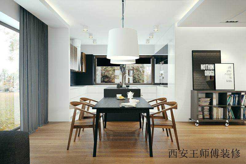 时尚现代设计风格别墅餐厅落地窗设计效果图