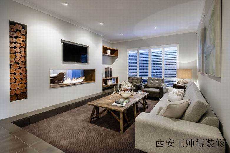 时尚奢华简约美式风格客厅背景墙图片