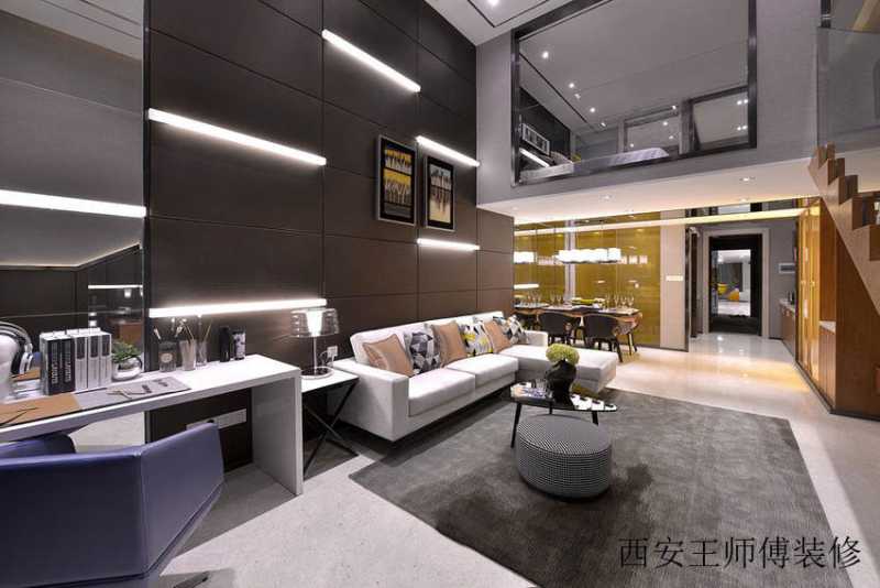 简约创意装修复式客厅灯光效果图