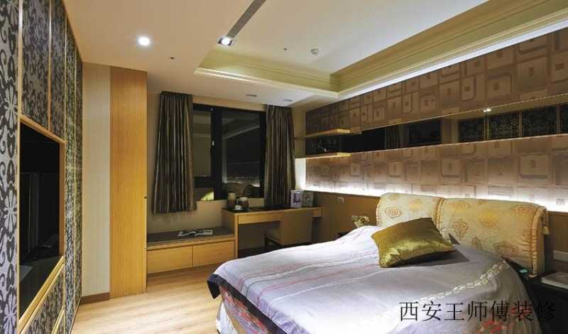 软包镜面拼贴床头背景墙效果图
