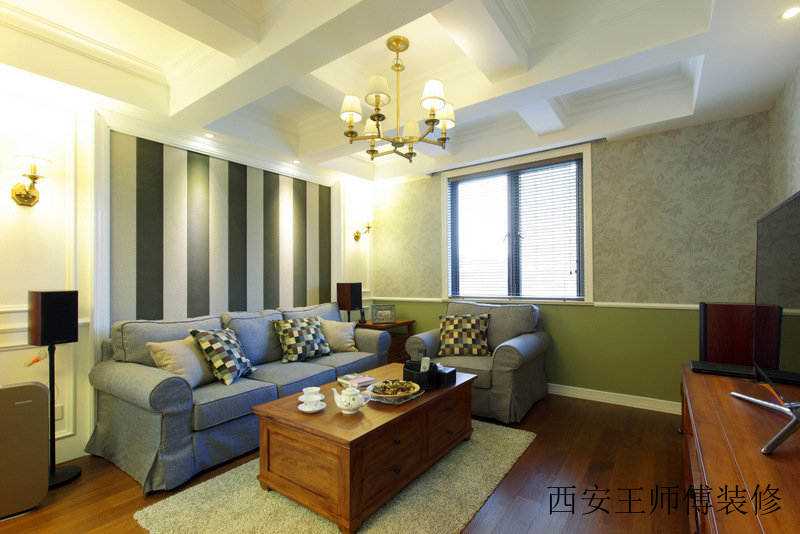 经典美式风格家居客厅装潢案例欣赏图