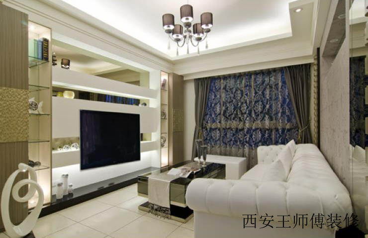 时尚简欧设计客厅电视背景墙装修效果图