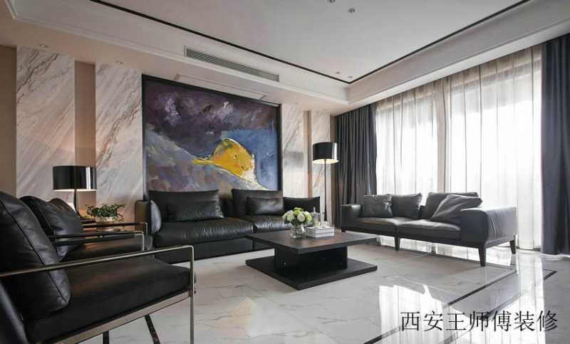 黑白时尚现代客厅家装设计