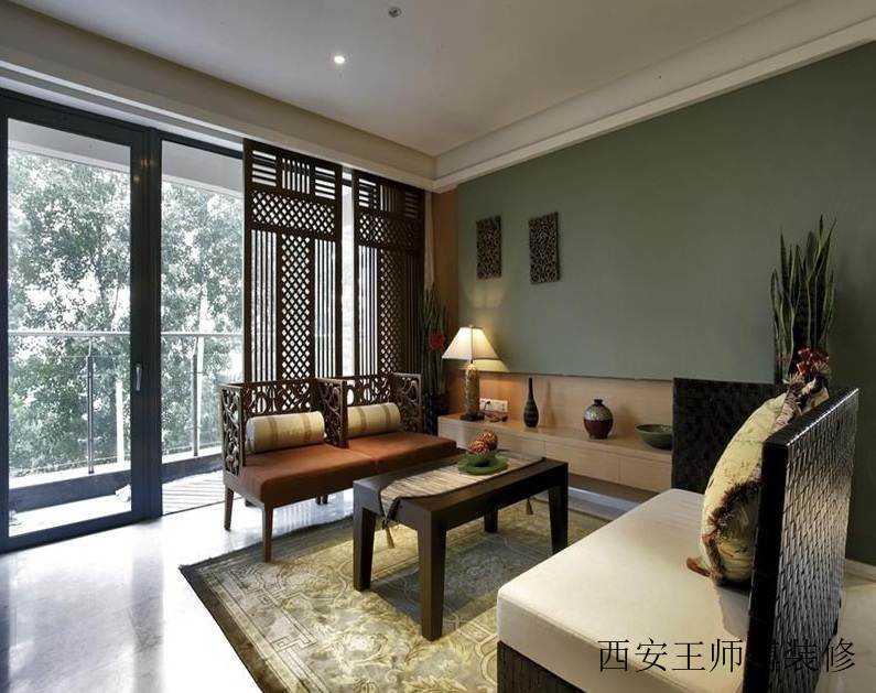 深色系东南亚风格设计室内客厅设计装修图片