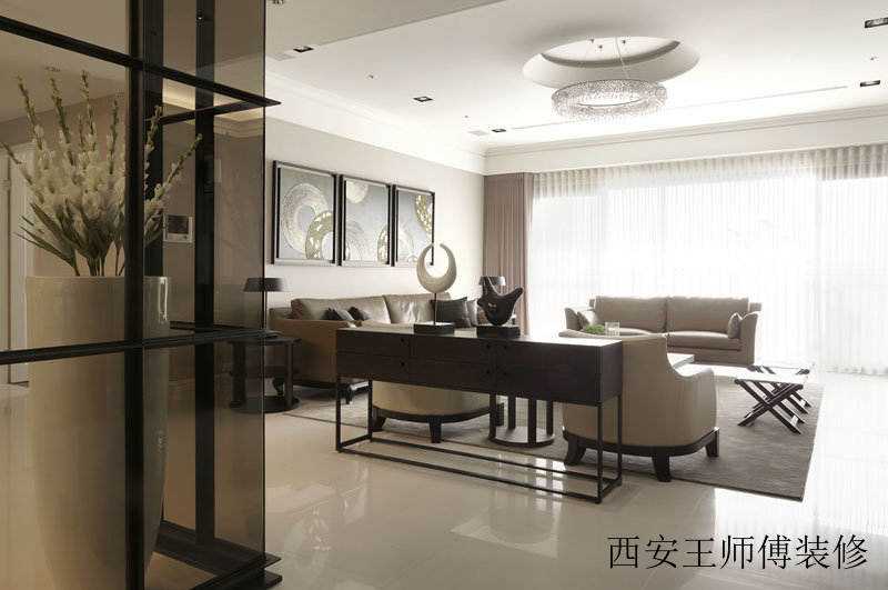 素雅现代风格三居客厅吊顶效果图
