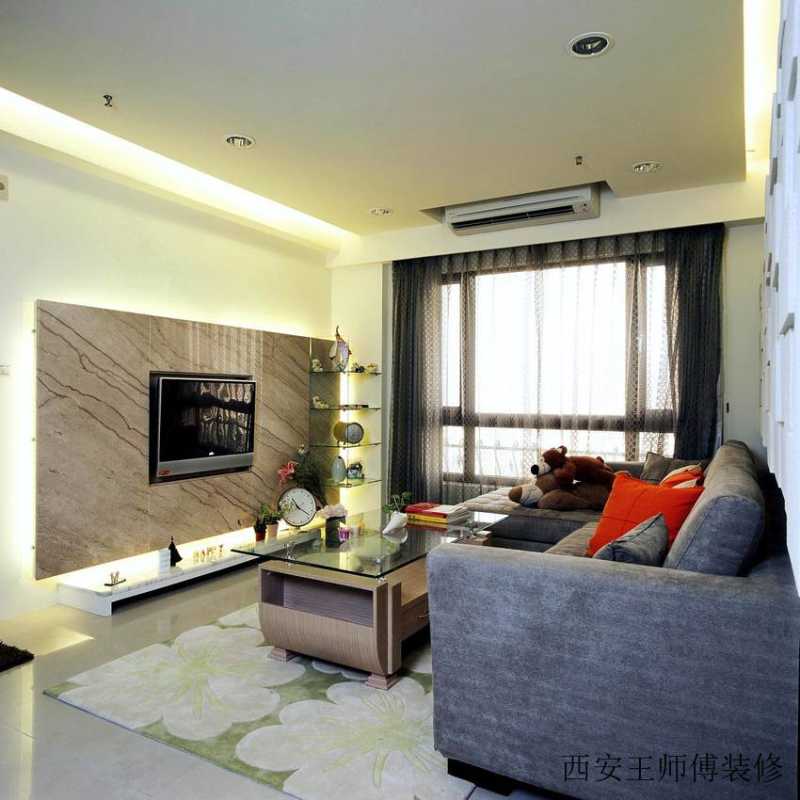 现代简约客厅微晶石电视背景墙图片