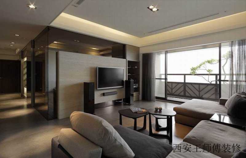 素色现代三居客厅效果图