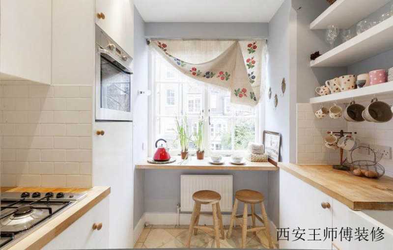 清新唯美简约厨房窗帘装饰效果图